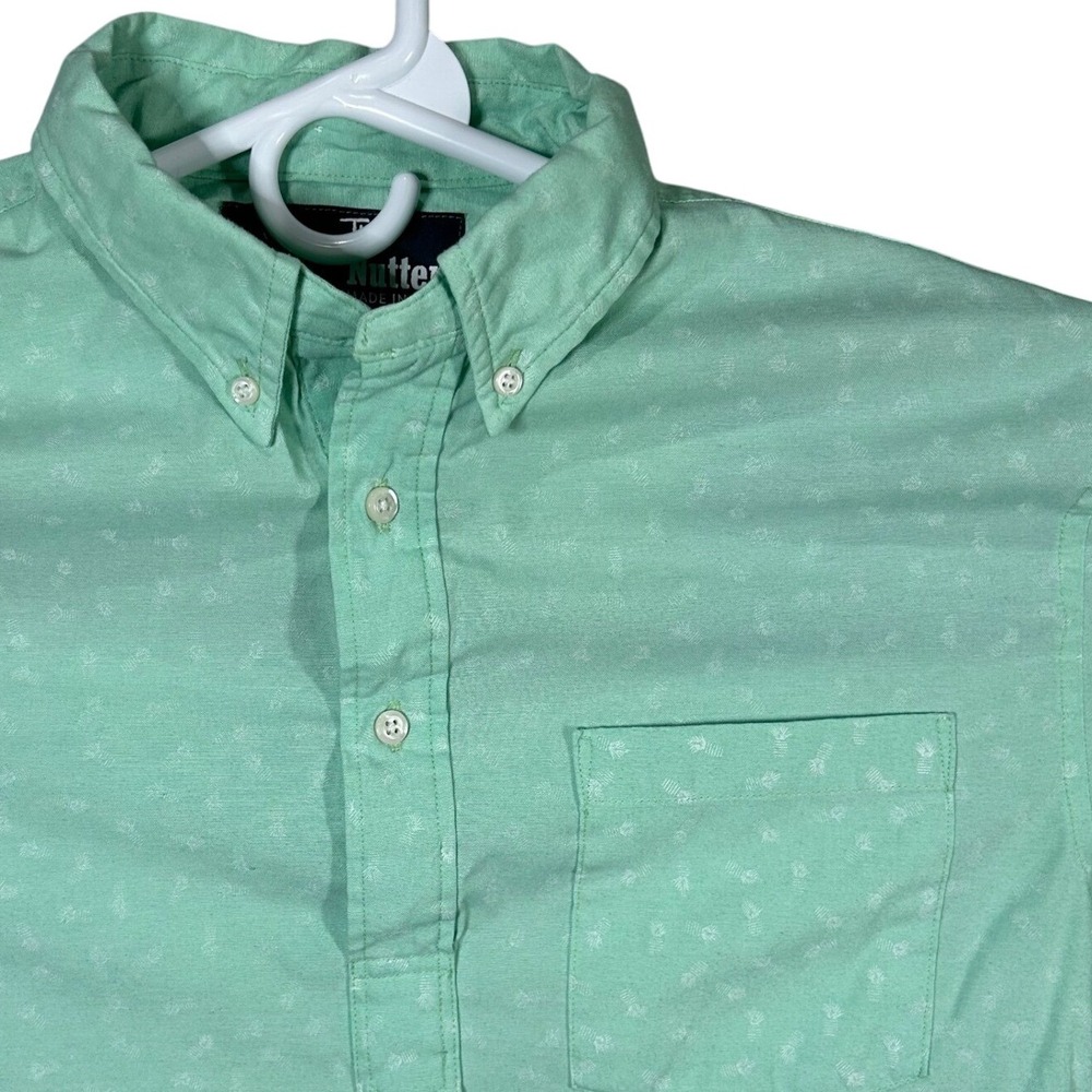 Chubbies The Nutter Men's Large Button Down Shirt‎ Mint Green Hawaiian AOP